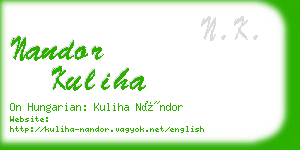 nandor kuliha business card